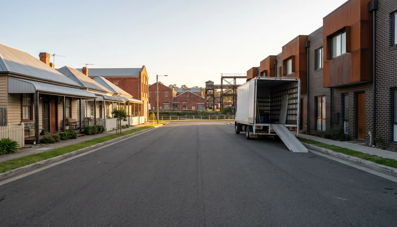 A residential street in Maryville, Newcastle, showing the typical access for a move here