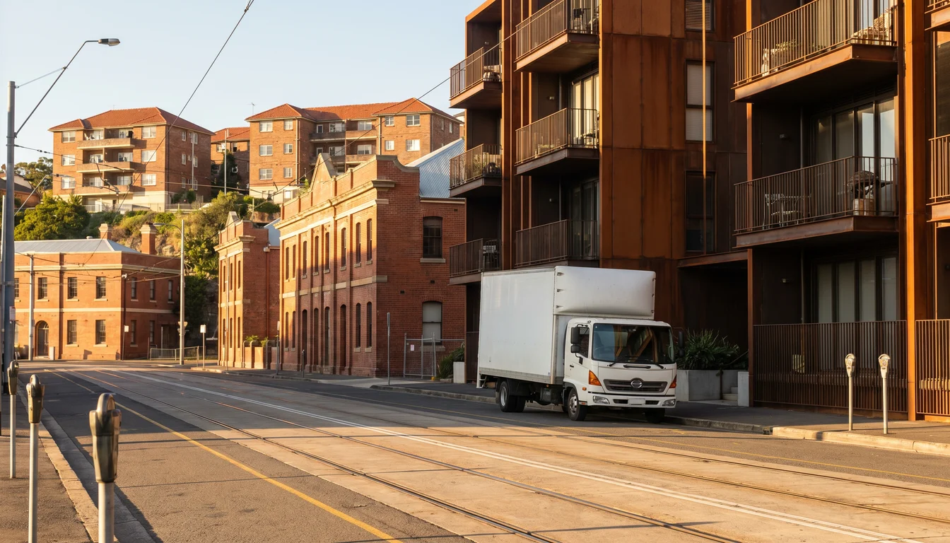 A residential street in Newcastle, Newcastle, showing the typical access for a move here